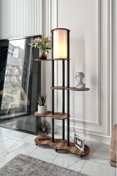 Lampadar cu polițe NOTO 1xE27/40W/230V maro/negru