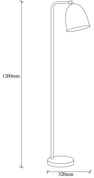 Lampadar TATTOO 1xE27/40W/230V, negru