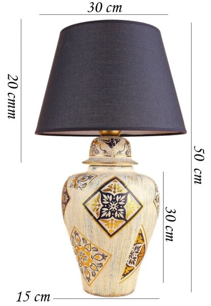 Lampă de masă RAMZES 1xE27/40W/230V, albastră/bej