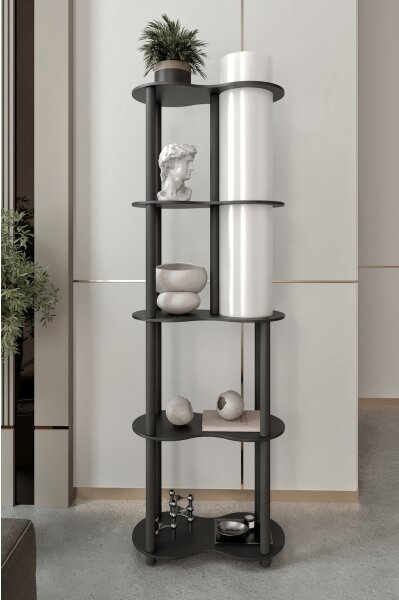 Lampadar NOTO cu polițe, 1xE27/40W/230V, negru