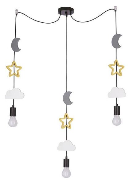 Lustră pentru copii cu cablu TRIO 3xE27/20W/230V gri/galben/alb