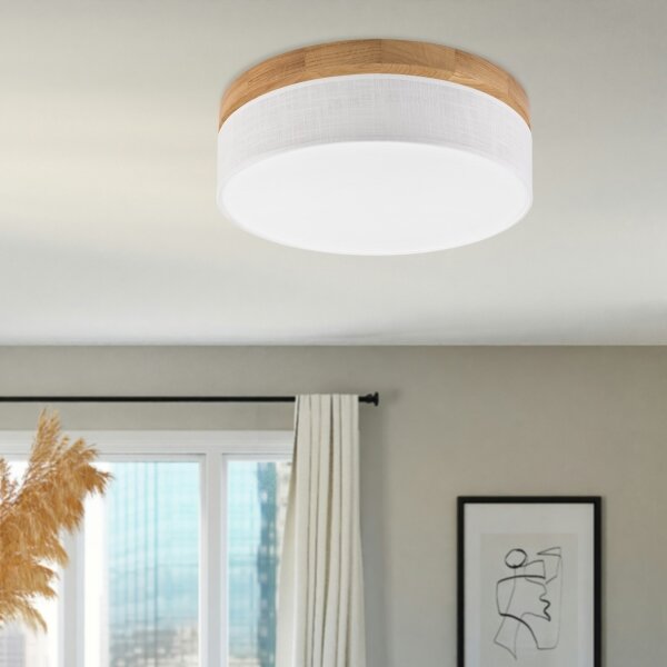 Brilagi - Plafonieră LED BELLADONNA, 36 W, 230 V, diametru 40 cm, alb/stejar
