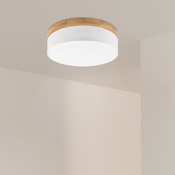 Brilagi - Plafonieră LED BELLADONNA, 36 W, 230 V, diametru 40 cm, alb/stejar