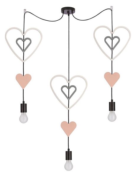 Lustra pentru copii TRIO cu cablu 3xE27/20W/230V roz/alb/gri