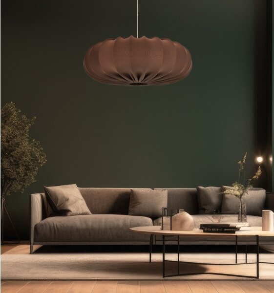 Lustră pe cablu CAFEE 1xE27/40W/230V, diam. 52 cm, maro
