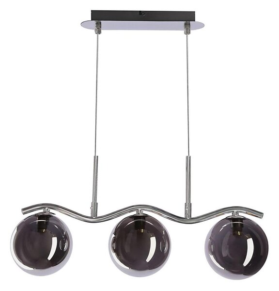 Lustră suspendată pe cablu LUMOS 3xG9/20W/230V negru fumuriu