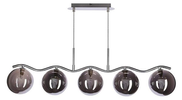 Candelabru suspendat pe cablu LUMOS 5xG9/20W/230V, negru fumuriu