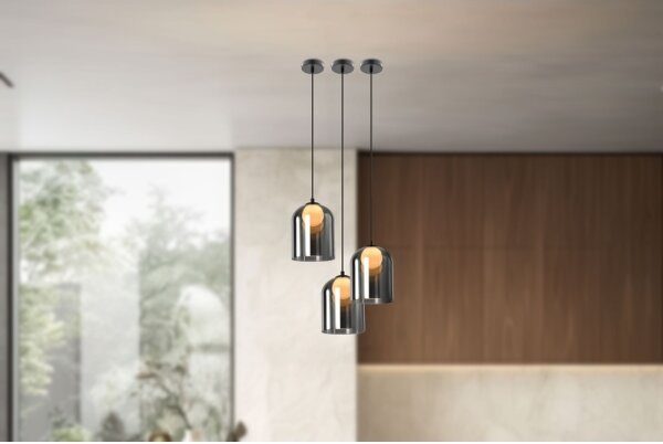 Pendul KLEA 1xG9/15W/230V negru fumuriu