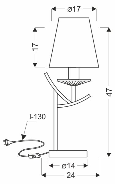 Lampă de masă VITORIA 1xE14/40W/230V galben/alamă