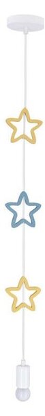 Lustră pentru copii STARS, cu cablu, 1xE27/20W/230V, galben/albastru/alb