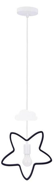 Lustră suspendată pentru copii STARS 1xE27/20W/230V negru/alb