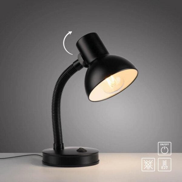 JUST LIGHT. 11080-18 - Lampă de birou flexibilă FLEXI 1xE27/25W/230V, neagră