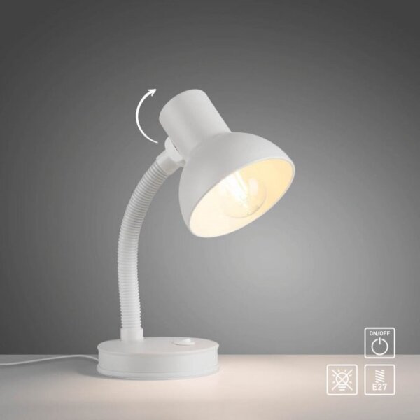 JUST LIGHT. 11080-16 - Lampă de birou flexibilă FLEXI 1xE27/25W/230V albă