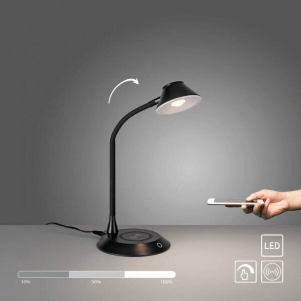 JUST LIGHT. 14414-18-LED PUCKI, lampă de masă dimabilă cu încărcare, LED/4,5W/230V, neagră