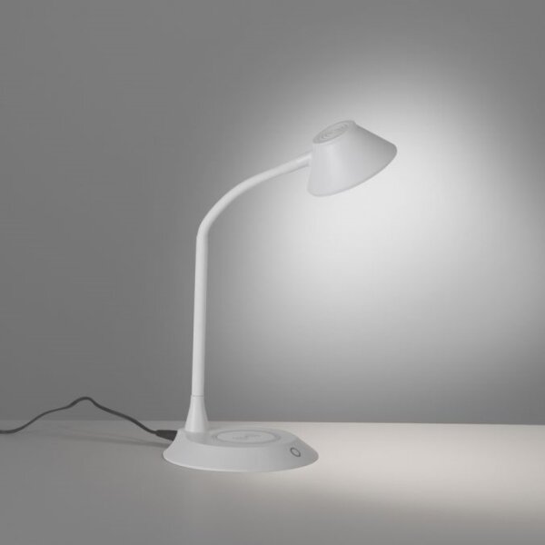 JUST LIGHT 14414-16 - Lampă de birou LED reglabilă cu încărcare PUCKI, LED/4,5W/230V, albă