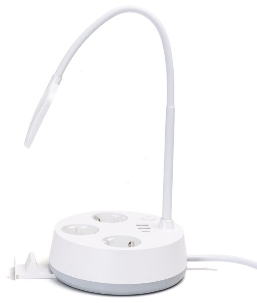 Aigostar - Lampă de birou LED dimabilă cu prize și port USB LED/4,6W/230V albă