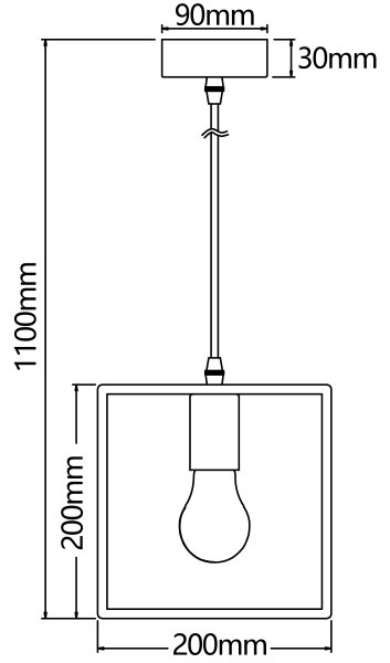 Aigostar - Lustră LED suspendată din lemn de pin pe cablu 1xE27/9W/230V 2200K
