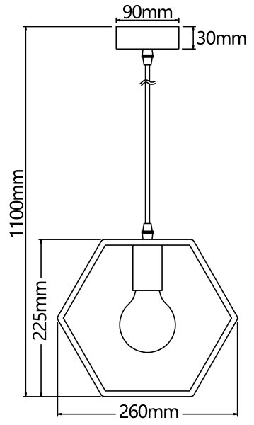 Aigostar - Lustră LED din pin pe cablu 1xE27/9W/230V 2200K