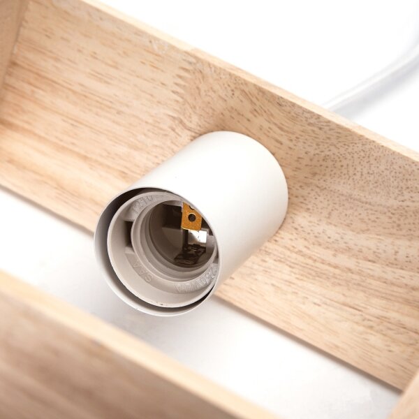 Aigostar - Lustră LED suspendată din lemn de pin pe cablu 1xE27/9W/230V 2200K