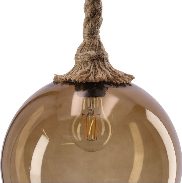 Lampă suspendată pe cablu SHEDON 1xE27/40W/230V bej fumuriu