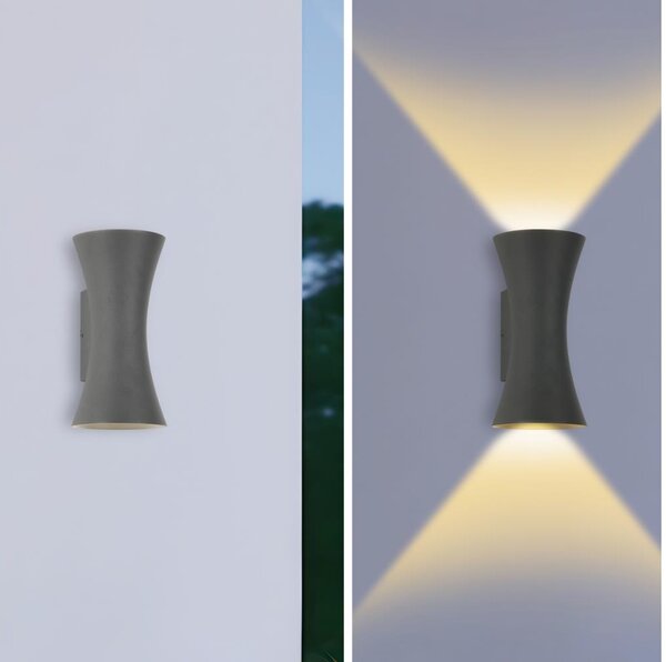Brilagi - Aplica LED de exterior BICON, 10W, 230V, antracit, IP44