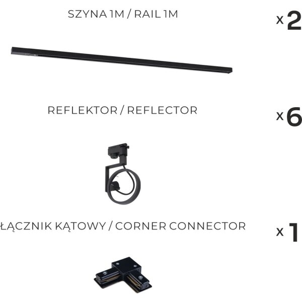 Zuma Line 3579 - Spot pentru șină MASTER 6xGU10/15W/230V, negru