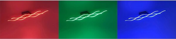 Plafonieră LED RGB dimabilă JUST LIGHT. 16266-55 LOLA WAVE LED/30W/230V + telecomandă