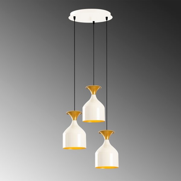 Candelabru suspendat pe cablu SIVANI 3xE27/40W/230V alb/cupru