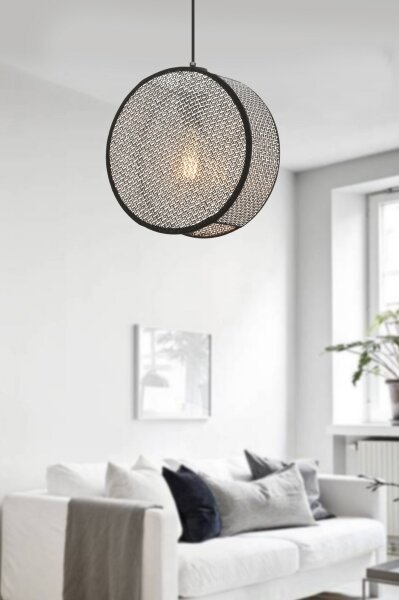 Lustră pe cablu BIG DRUM 1xE27/60W/230V gri/negru