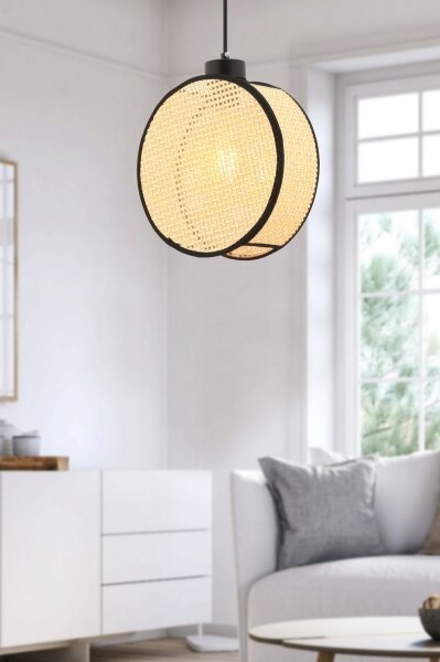 Pendul pe cablu DRUM 1xE27/60W/230V bej/negru