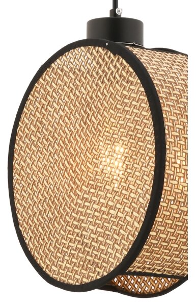 Lampă suspendată DRUM pe cablu, 1x E27/60W/230V, maro/negru