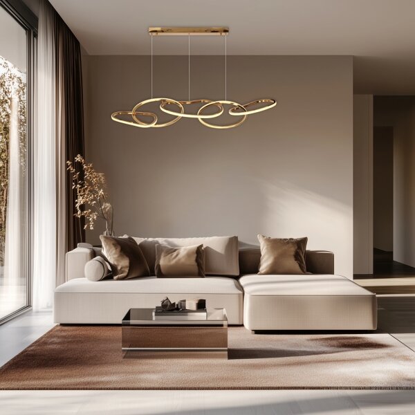 Lustră LED cu cablu ANNELI LED/45W/230V 125 cm, aurie