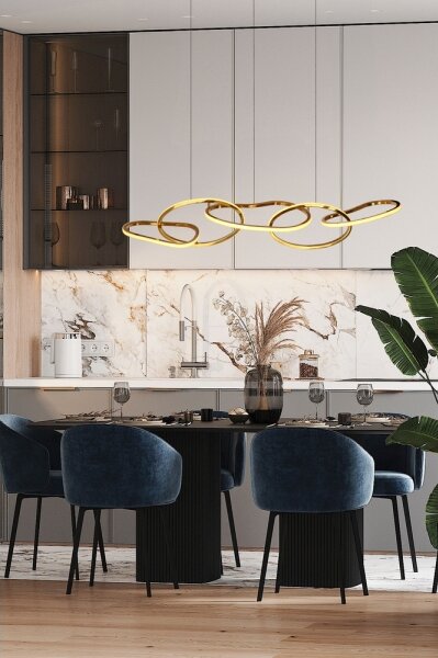 Lustră LED cu cablu ANNELI LED/45W/230V 125 cm, aurie