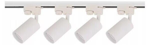 Sina spoturi LED, 4xGU10, conectori inclusi, IP20, bara colectoare 2 x 0,75 m, alb mat