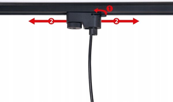 Lampa suspendata sina monofazata, LED GU10 35W, corp aluminiu si acril negru mat, cablu 1 m