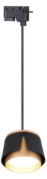 Lampa LED pe sina monofazata, design modern, 35W, IP20, cablu 1 metru, negru mat si auriu