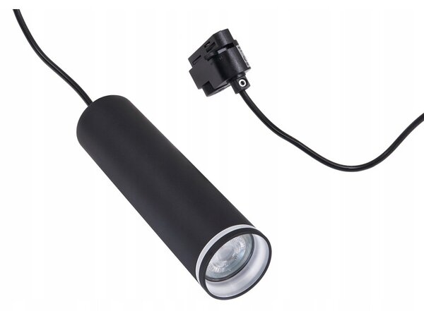 Lampa suspendata sina monofazata, LED GU10 35W, corp aluminiu si acril negru mat, cablu 1 m