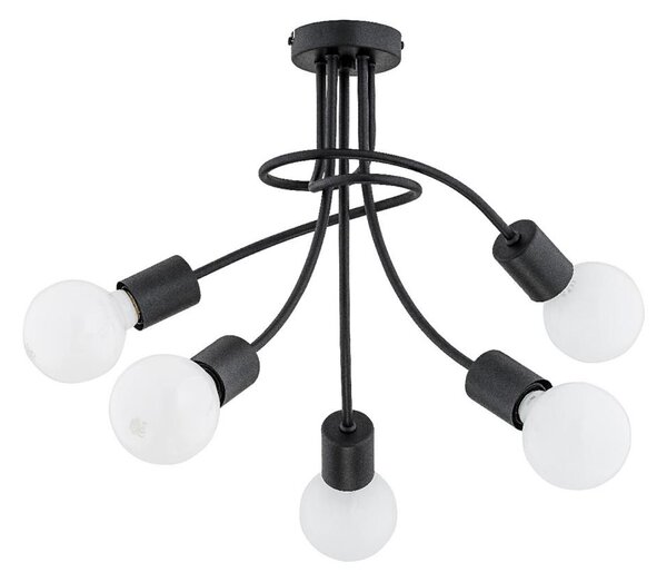 Plafonieră PLENA, 5 x E27, 15W, 230V, negru