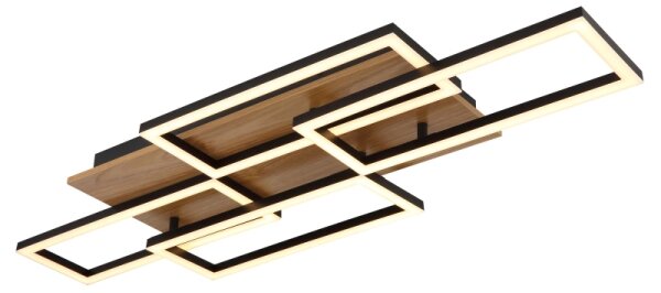 Globo 67359-40 JEFFRY Lampă LED de tavan dimabilă 40W/230V 32,5x87,5 cm maro/negru + telecomandă