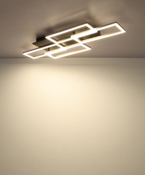 Globo 67359-40A - Plafonieră LED dimabilă JEFFRY 40W/230V 32,5x87,5 cm neagră + telecomandă