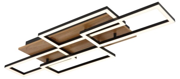 Globo 67359-40 JEFFRY Lampă LED de tavan dimabilă 40W/230V 32,5x87,5 cm maro/negru + telecomandă