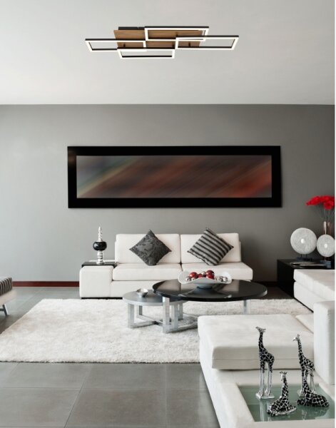 Globo 67359-40 JEFFRY Lampă LED de tavan dimabilă 40W/230V 32,5x87,5 cm maro/negru + telecomandă