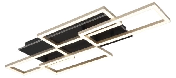 Globo 67359-40A - Plafonieră LED dimabilă JEFFRY 40W/230V 32,5x87,5 cm neagră + telecomandă