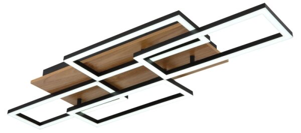Globo 67359-40 JEFFRY Lampă LED de tavan dimabilă 40W/230V 32,5x87,5 cm maro/negru + telecomandă
