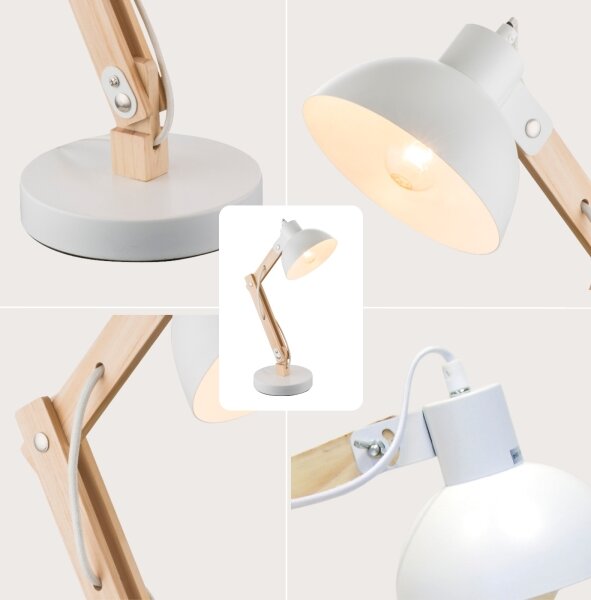 Brilagi - Lampă de masă FOCUS 1xE27/40W/230V albă