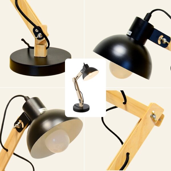 Brilagi - Lampă de masă FOCUS 1xE27/40W/230V, neagră