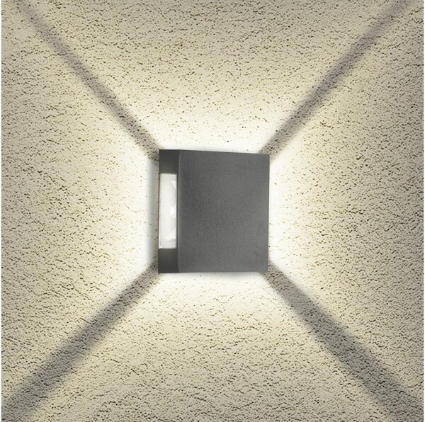Brilagi - Aplica LED de exterior QUADRAY, 4W, 230V, antracit, IP65