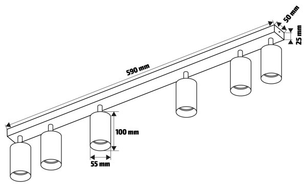 Brilagi - Plafonieră cu spoturi SELE 6xGU10/30W/230V bej