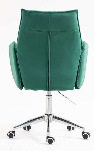 HR280K Scaun Verde din Catifea cu Bază Cromata