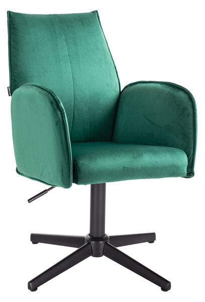 HR280CROSS Scaun Verde din Catifea cu Bază Neagră